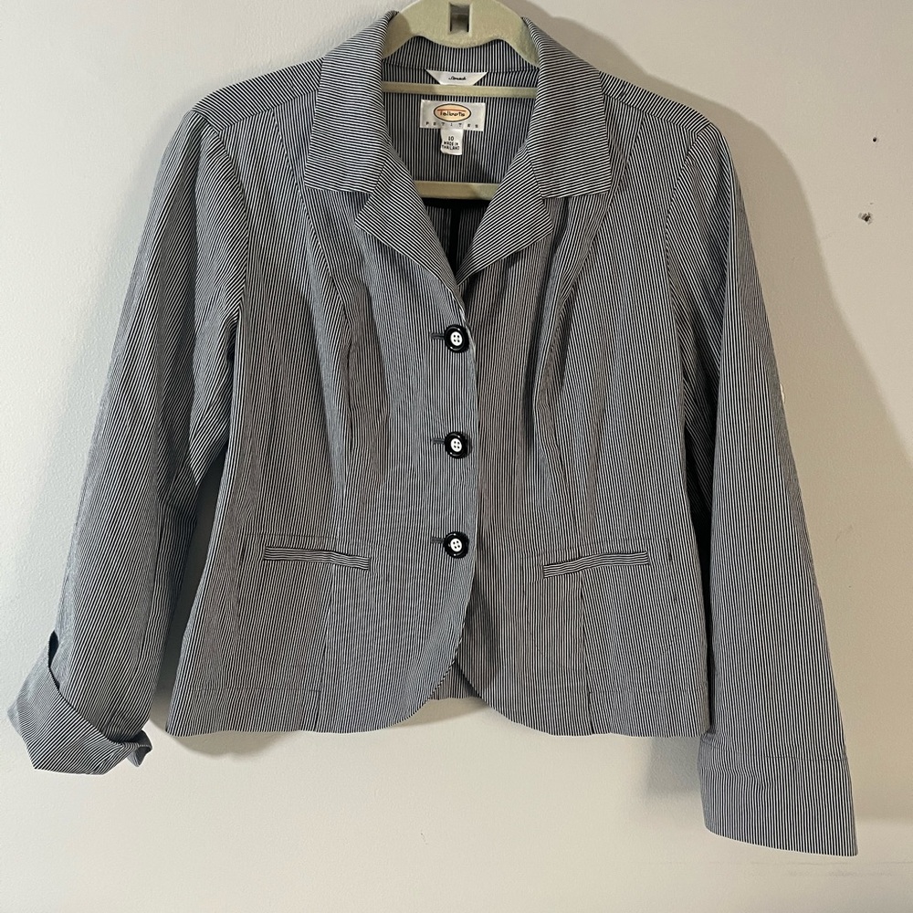 Talbots striped Women's Blazer M petite light academia